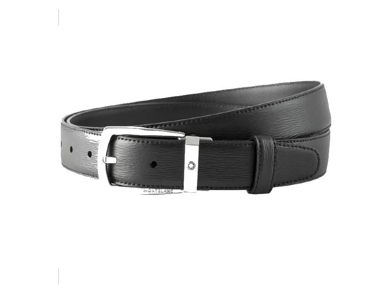 SELF- ADJUSTABLE BLACK BELT TRAPEZE SHINY PIN BUCKLE MONTBLANC 116706